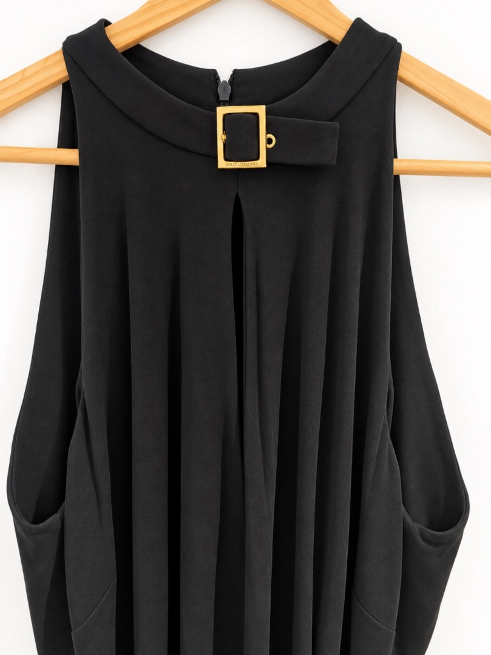 Vintage 90s Dolce & Gabbana Black Buckle Maxi Dress